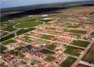 Casas construídas de forma ordenada